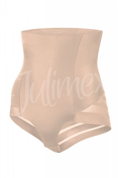 Julimex Lingerie Shape & Chic korkeavyötäröiset meshalushousut Natural Beige Korkeavyötäröiset vyötäröä ja vatsaa litistävät alushousut S-2XL Mesh-141-200/BEZ