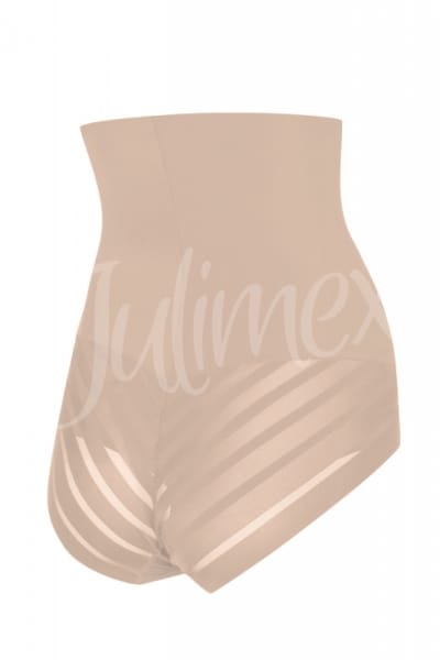 Julimex Lingerie Shape & Chic korkeavyötäröiset meshalushousut Natural Beige Korkeavyötäröiset vyötäröä ja vatsaa litistävät alushousut S-2XL Mesh-141-200/BEZ