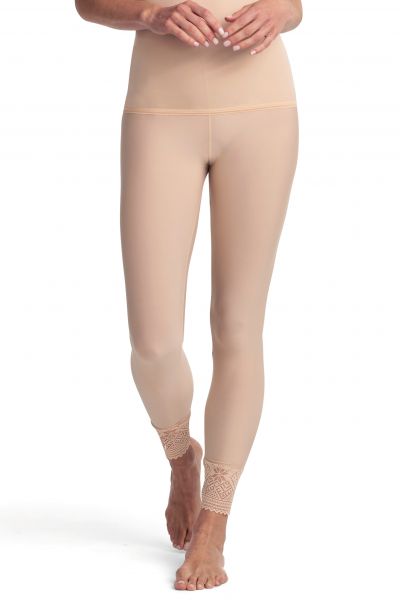 Miss Mary Cool Sensation -leggingsit beige Pitkälahkeiset alushousut pitsireunalla 38-54 MM-4038-02/BEI