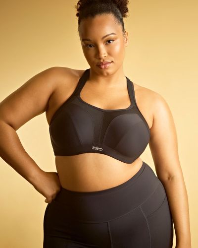 Sculptresse by Panache 9441 Activate UW NP -urheilurintaliivit Black Kaarituettu, toppaamaton urheiluliivi, jossa olkaimissa racerback-mahdollisuus 75-105, D-O SCU-9441-BLK