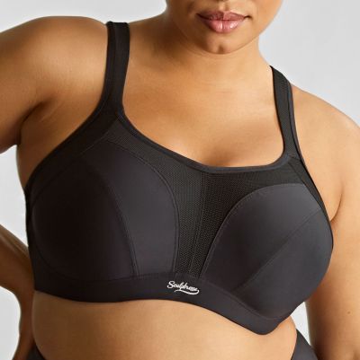 Sculptresse by Panache 9441 Activate UW NP -urheilurintaliivit Black Kaarituettu, toppaamaton urheiluliivi, jossa olkaimissa racerback-mahdollisuus 75-105, D-O SCU-9441-BLK
