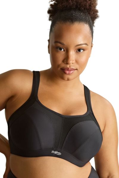 Sculptresse by Panache 9441 Activate UW NP -urheilurintaliivit Black Kaarituettu, toppaamaton urheiluliivi, jossa olkaimissa racerback-mahdollisuus 75-105, D-O SCU-9441-BLK