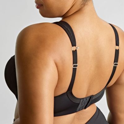 Sculptresse by Panache 9441B Activate UW NP -urheilurintaliivit Black Lace & Chalk Kaarituettu, toppaamaton urheiluliivi, jossa olkaimissa racerback-mahdollisuus. 75-105, D-O SCU-9441B-BLC