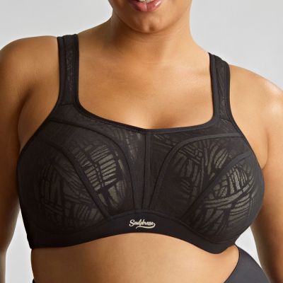 Sculptresse by Panache 9441B Activate UW NP -urheilurintaliivit Black Lace & Chalk Kaarituettu, toppaamaton urheiluliivi, jossa olkaimissa racerback-mahdollisuus. 75-105, D-O SCU-9441B-BLC