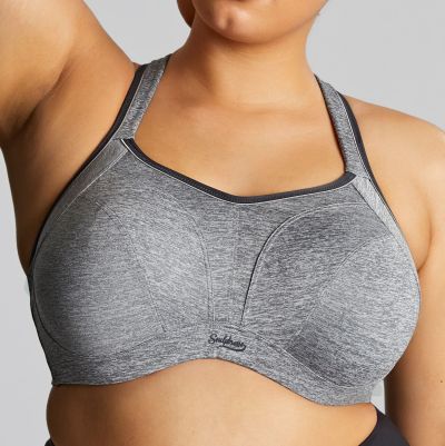 Sculptresse by Panache 9441 Activate UW NP -urheilurintaliivit Charcoal Marl Kaarituettu, toppaamaton urheiluliivi, jossa olkaimissa racerback-mahdollisuus. 75-105, D-O SCU-9441-CML