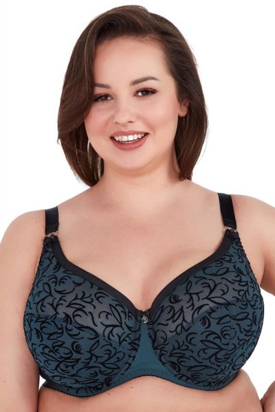 Gaia Lingerie Adaline Semi Soft -rintaliivit Dark Turquoise Puolitopattu ja kaarituettu liivimalli. 70-105, D-L BS-1213-TUR