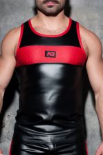 Fetish Rub combi tank top musta-punainen