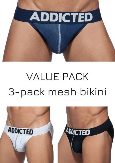 Addicted Mesh bikini 3-pack Bikini brief 80% Polyamidi, 15% Elastaani, 5% Puuvilla S-3XL AD679P