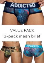 Mesh brief push up 3-pack tropical print