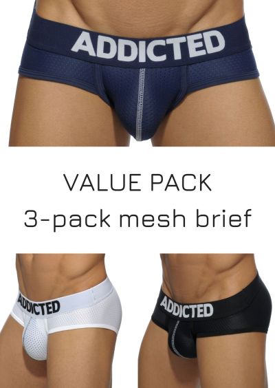 Addicted Mesh brief push up 3-pack Brief 80% Polyamidi, 15% Elastaani, 5% Puuvilla S-3XL AD475P