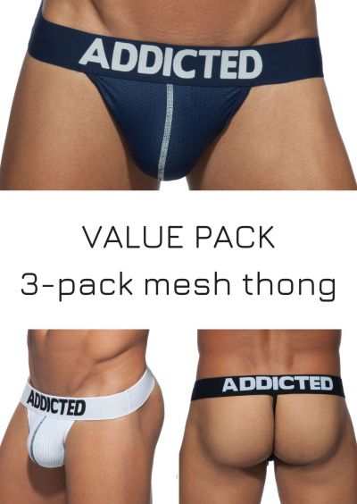 Addicted Mesh string 3-pack String 80% Polyamidi, 15% Elastaani, 5% Puuvilla S-3XL AD732P