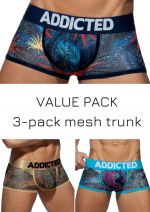 Mesh bokserit push up 3-pack tropical print