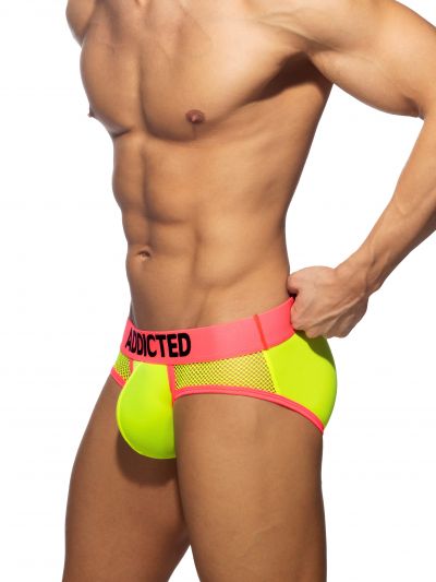 Addicted Neon mesh brief keltainen Brief 70% Polyamidi, 20% Polyesteri, 10% Elastaani S-3XL AD1218_31