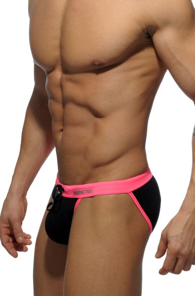 Addicted Sexy low rise bikini uimahousut musta-pinkki Bikini brief -uimahousut 80% Polyamidi, 20% Elastaani S-3XL ADS065