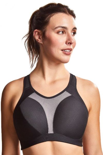 Royce Lingerie Aerocool Wirefree -urheilurintaliivit Black & Grey Kaaritueton, toppaamaton urheiluliivi 70-90 G-K S1382-BLK