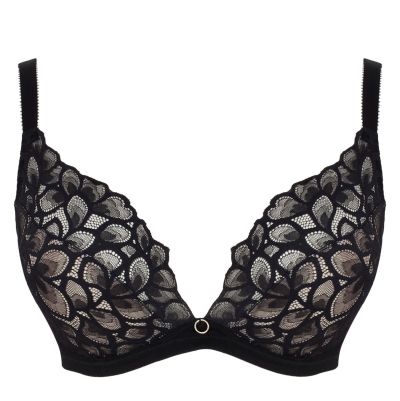 Panache Allure UW Demi Plunge -rintaliivit Black & Latte Kaarituettu, toppaamaton pitsiliivi supermatalalla kaarituella. 60-85, D-I 10763-B&L