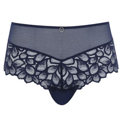 Panache Allure Deep Brief -alushousut Navy & Pale Pink Keskikorkeat pitsialushousut Allure-sarjaan. 36-46 10764-NAVY