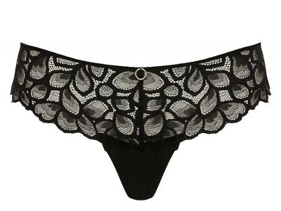 Panache Allure Low Rise Thong -stringit Black & Latte Matalavyötäröiset pitsistringit Allure-sarjaan. 36-46 10769-B&L