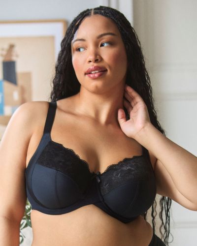 Sculptresse by Panache Amara UW Full Cup -rintaliivit - Black Kaarituettu ja toppaamaton täyskuppinen liivi. 75-105, E-O 11265-BLK