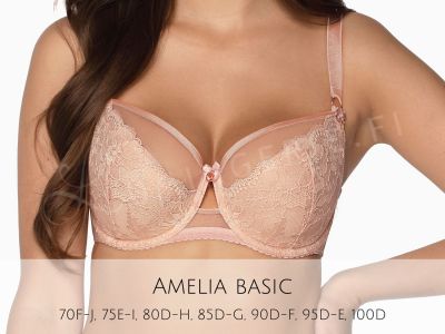 Gaia Lingerie Amelia Semi Soft -rintaliivit Rose Kaarituettu, puolitopattu balconette. 70-105, D-L BS-1192-ROZ