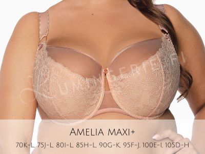 Gaia Lingerie Amelia Semi Soft -rintaliivit Rose Kaarituettu, puolitopattu balconette. 70-105, D-L BS-1192-ROZ