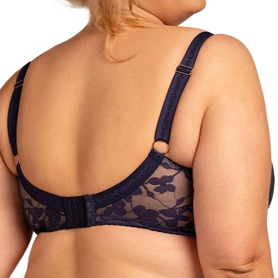 Nessa Ana UW Soft -rintaliivit Navy & Beige Kaarituettu, toppaamaton liivi kaksikerroksisilla mesh- ja joustopitsikupeilla. 65-100, E-O ANA-550-NAY