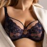 Nessa Ana UW Soft -rintaliivit Navy & Beige-thumb Kaarituettu, toppaamaton liivi kaksikerroksisilla mesh- ja joustopitsikupeilla. 65-100, E-O ANA-550-NAY