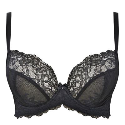 Panache Ana Plunge -rintaliivit musta Kaarituettu ja toppaamaton plungeliivi 60-85, D-H 9396-BLK