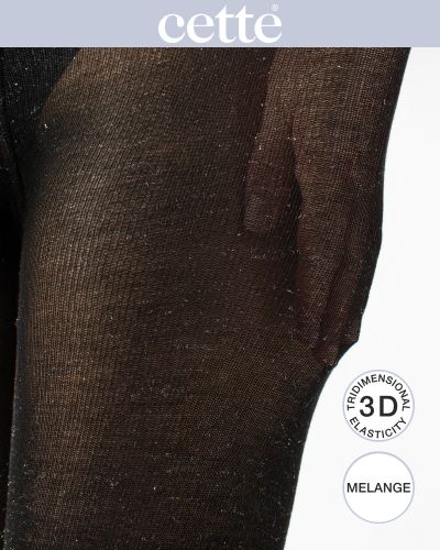 Cette Andromeda Shine -sukkahousut - Black Pehmeäpintaiset 280 denierin viskoosisukkahousut kimalle-efektillä. S/M - 3XL 890-902/BLK