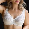 Plaisir Lingerie Annette UW Soft Full Cup -rintaliivit - Whisper White-thumb Kaarituettu, toppaamaton, joustopitsinen täyskuppiliivi. 80-110, D-I 3344-5/WHI