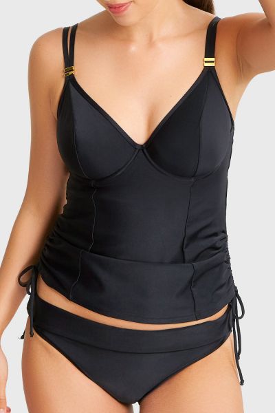 Panache Swimwear Anya Riva -tankini Black Kaarituettu tankini toppaamattomalla liiviosalla 65-85 E-J SW1301