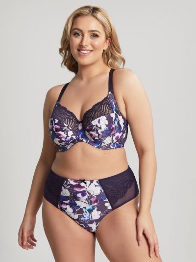 Sculptresse by Panache Arianna Full Brief -alushousut Damson Floral  40-50 10272-DAM