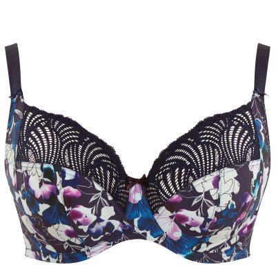 Sculptresse by Panache Arianna Full Cup -rintaliivit Damson Floral Kaarituettu ja toppaamaton täyskuppiliivi 75-105, D-H 10275-DAM