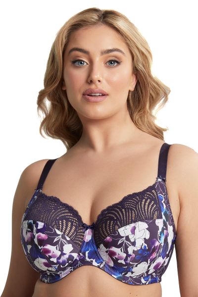 Sculptresse by Panache Arianna Full Cup -rintaliivit Damson Floral Kaarituettu ja toppaamaton täyskuppiliivi 75-105, D-H 10275-DAM
