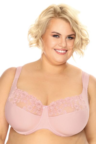 Gaia Lingerie Arianna Soft -rintaliivit Rose Kaarituettu, toppaamaton lähes täyskuppinen malli 70-105, D-L BS-814-ROZ