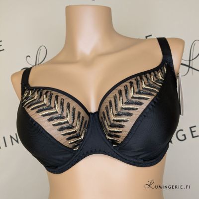 Ava Goddess UW Soft Bralette -rintaliivit Black Kaarituettu ja toppaamaton liivi yhdellä pystysaumalla. 65-105, D-L AV2118-BLK