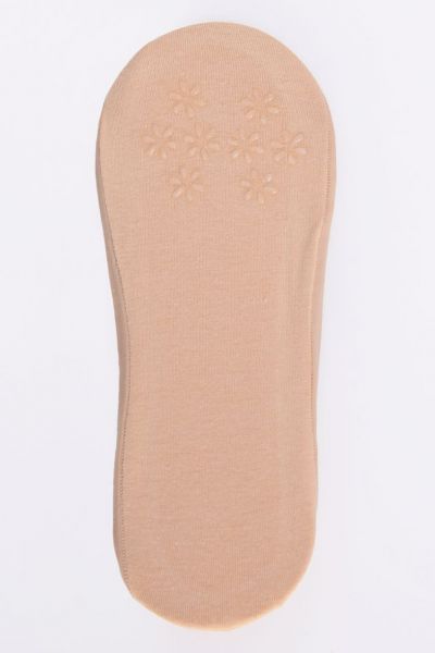  Ballerinasukat puuvillapohjalla beige 1 pr Varreton avokassukka silikonireunalla sekä silikonisilla liukuesteillä. 34-37 ja 38-41 CDB 400-004