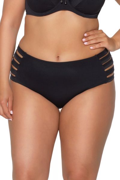 Ava Swimwear Basic Black Strappy -bikinihousut musta  S-3XL SF-13/7-BLK