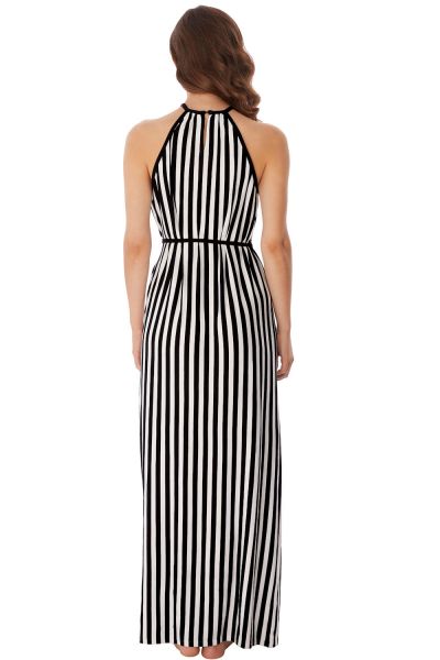 Freya Beach Hut -maksimekko Monochrome Kesämekko solmittavalla vyöllä S-XL AS6799-BLK