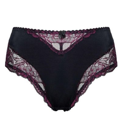 Plaisir Lingerie Beate-midialushousut Black & Merlot Normaalikorkeat alushousut Beate-sarjaan. 42-54 144-32/MRL