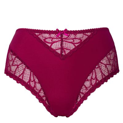 Plaisir Lingerie Beate-midialushousut - Rose Midialushousut joustopitsiupotuksilla. 42-56 144-14/ROS