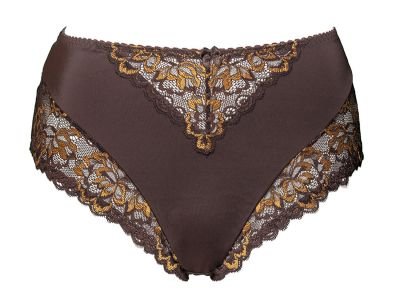 Plaisir Lingerie Beate-midialushousut Chocolate & Gold  42-54 144-CHE