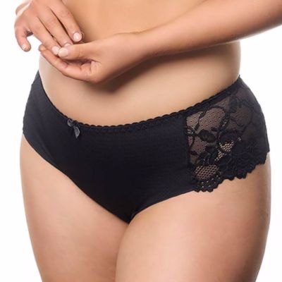 Plaisir Lingerie Beate-brazilianhousut Black Brazilianhousut joustopitsisellä takaosalla. 42-54 447-11-1-1/BLK