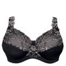 Plaisir Lingerie Beate UW Soft Full Cup -rintaliivit Black & Frosty Blush-thumb Kaarituettu, toppaamaton täyskuppiliivi joustopitsillä. 80-110 D-H 619431-25/BFB