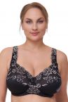 Plaisir Lingerie Beate UW Soft Full Cup -rintaliivit Black & Frosty Blush-thumb Kaarituettu, toppaamaton täyskuppiliivi joustopitsillä. 80-110 D-H 619431-25/BFB