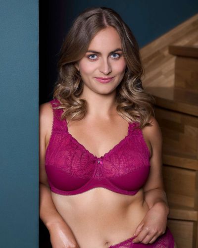 Plaisir Lingerie Beate UW Soft Full Cup -rintaliivit - Rose Kaarituettu, toppaamaton, joustopitsinen täyskuppiliivi. 80-110 D-H 619431-14/ROS