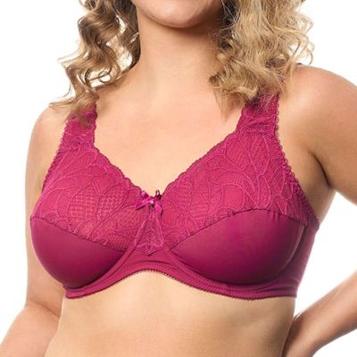 Plaisir Lingerie Beate UW Soft Full Cup -rintaliivit - Rose Kaarituettu, toppaamaton, joustopitsinen täyskuppiliivi. 80-110 D-H 619431-14/ROS