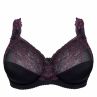 Plaisir Lingerie Beate UW Soft Full Cup -rintaliivit Black & Merlot-thumb Kaarituettu, toppaamaton, joustopitsinen täyskuppiliivi. 80-110 D-H 619431-32/MRL