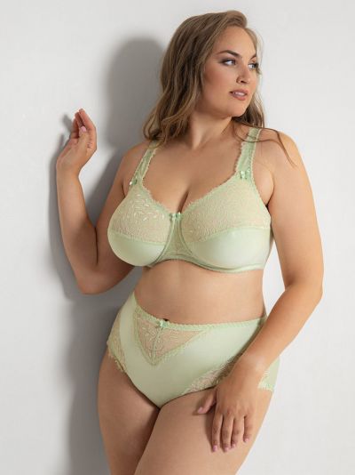 Plaisir Lingerie Beate Soft Full Cup -rintaliivit Amazonite Kaarituettu, toppaamaton, joustopitsinen täyskuppiliivi 80-110 D-H 619431-16/AMZ