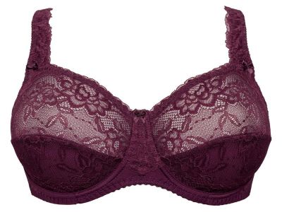 Plaisir Lingerie Beate Lux UW Soft Full Cup -rintaliivit Dark Cherry Kaarituettu, toppaamaton, joustopitsinen täyskuppiliivi. 80-110 D-H 619435-24/DRY